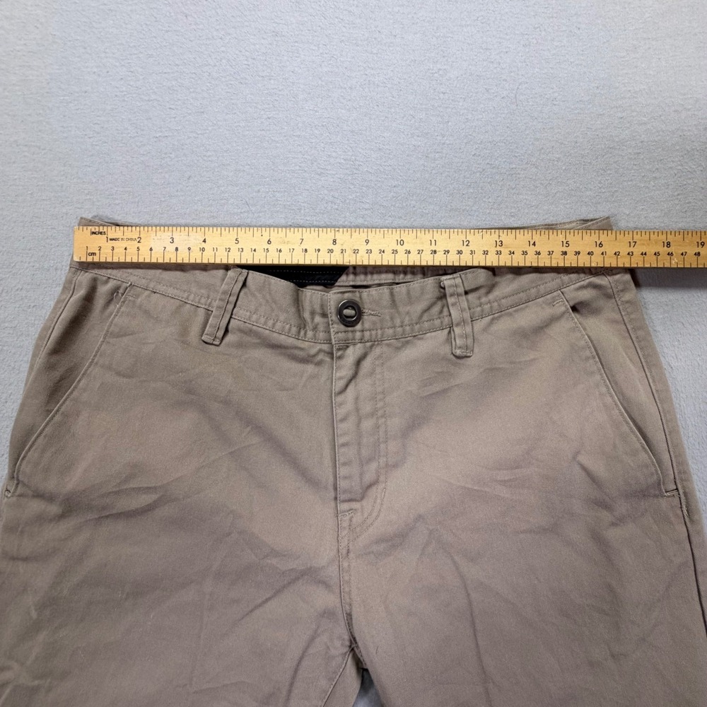 Volcom Mens Chino Pants Modern Fit Khaki Repreve Recycled Twill W33 - Picture 4 of 9